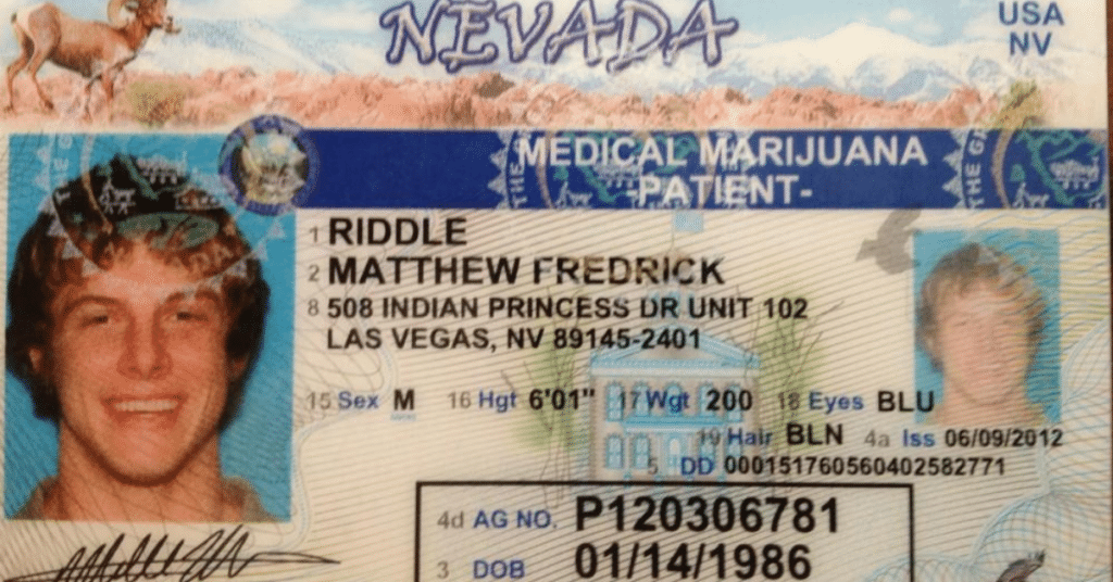 Matt Riddle Marijuana Card
